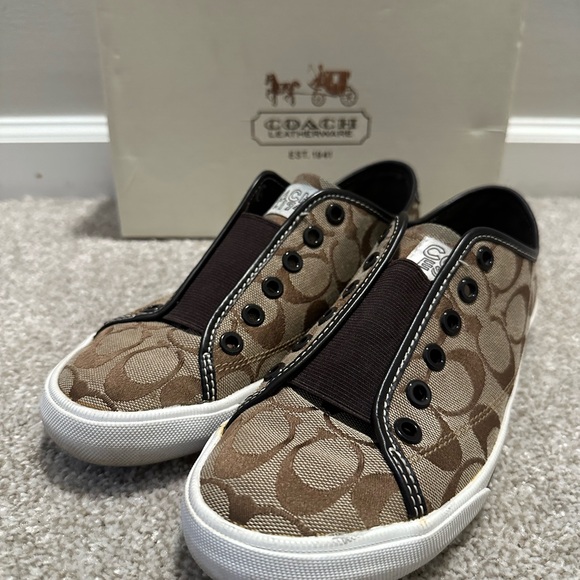 Coach Brown Slip-On Sneakers - Picture 2 of 4